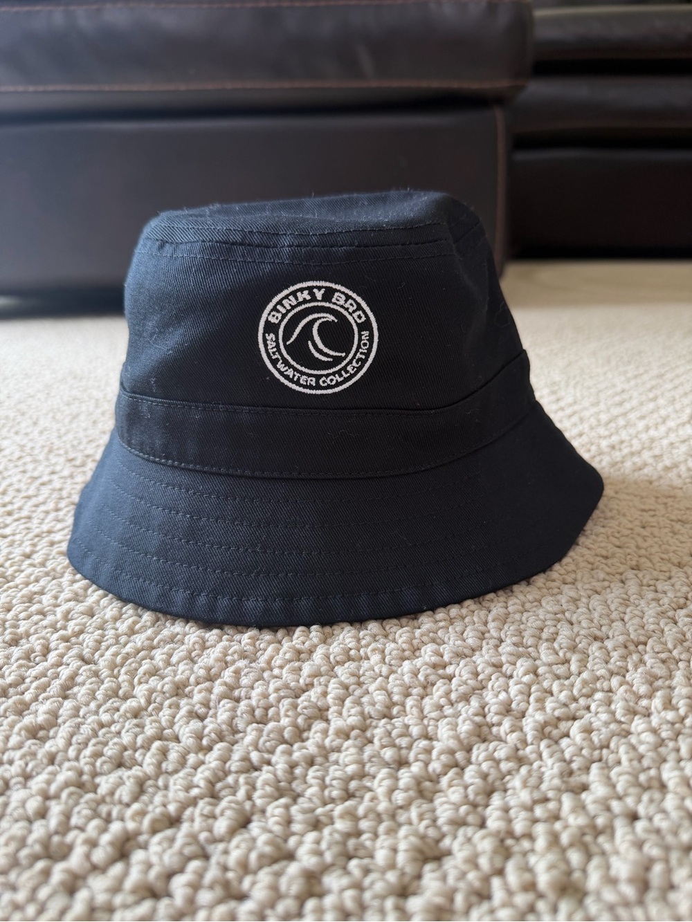 Black Bucket Hat with Embroidered Patch - Saltwater Collection by Binky Bro